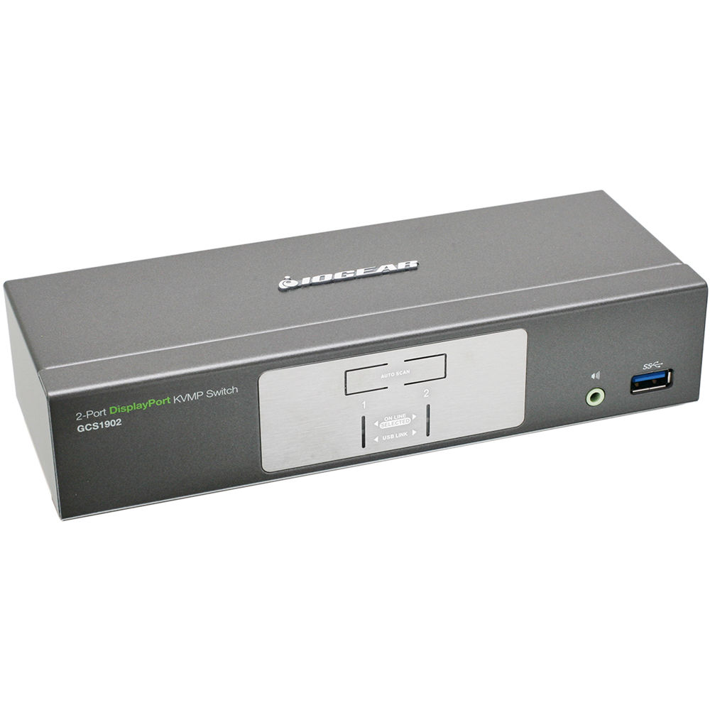 IOGEAR GCS1902 2-port DisplayPort KVMP switch with USB hub for dual-computer control — view 2