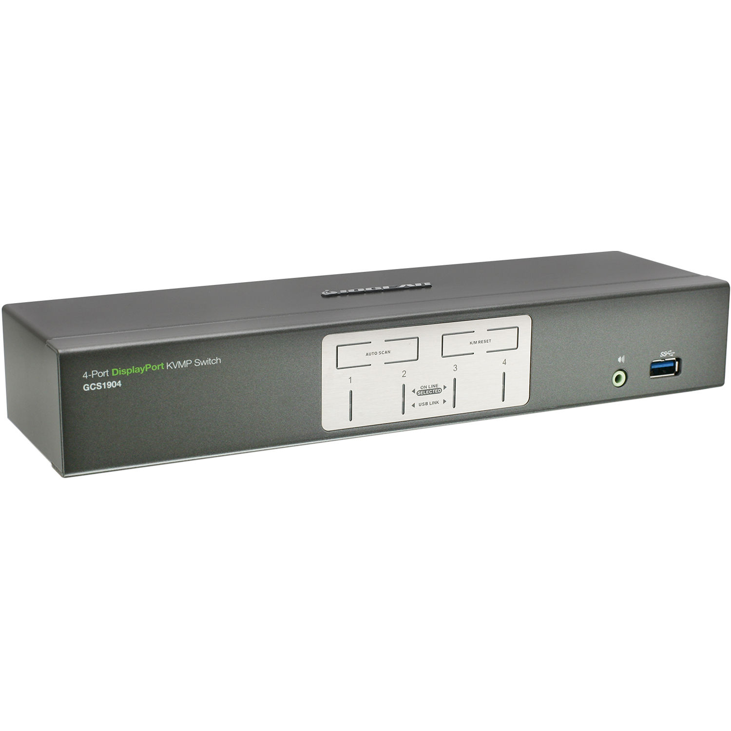 IOGEAR GCS1904 4-port DisplayPort KVMP switch with USB hub for 4K UHD multi-computer control — view 2