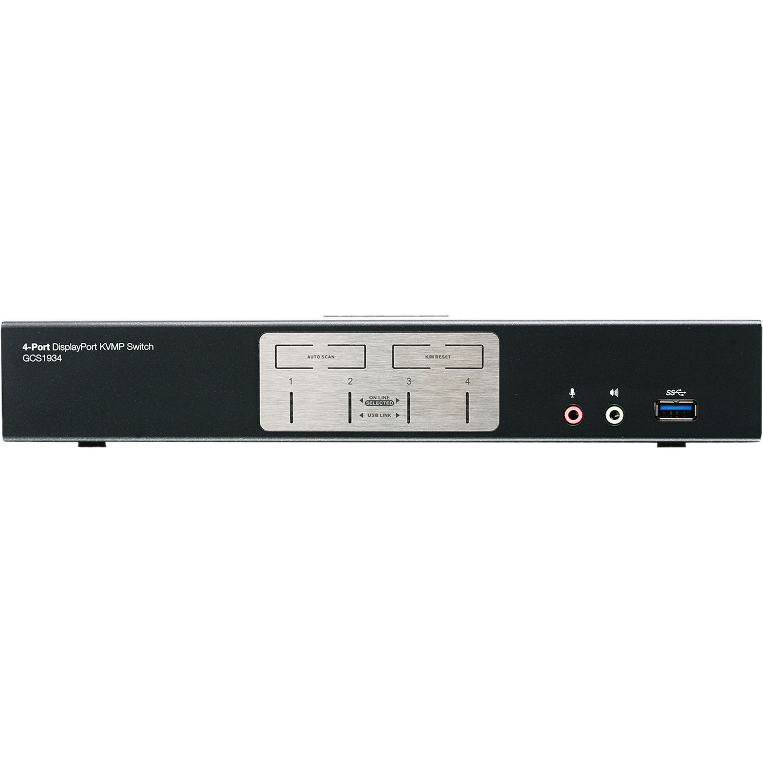 IOGEAR 4-port DisplayPort 1.2 KVMP switch with USB 3.1 Gen1 hub and audio, TAA compliant — view 2