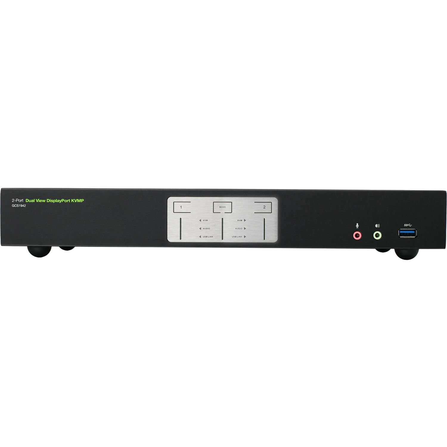 IOGEAR GCS1942-UN 2-port 4K dual-view DisplayPort KVM switch for two computers and two monitors — view 2