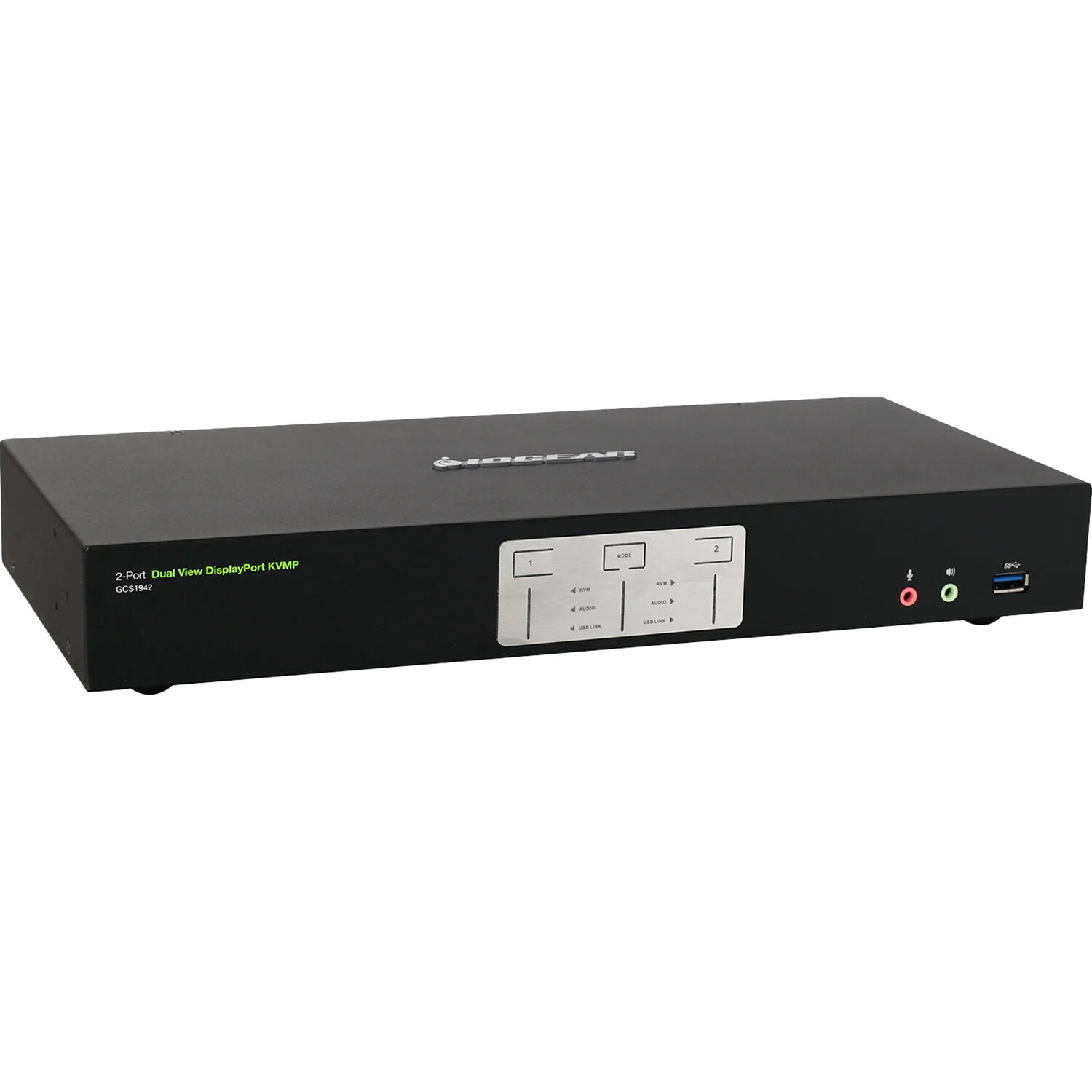 IOGEAR GCS1942-UN 2-port 4K dual-view DisplayPort KVM switch for two computers and two monitors — view 3