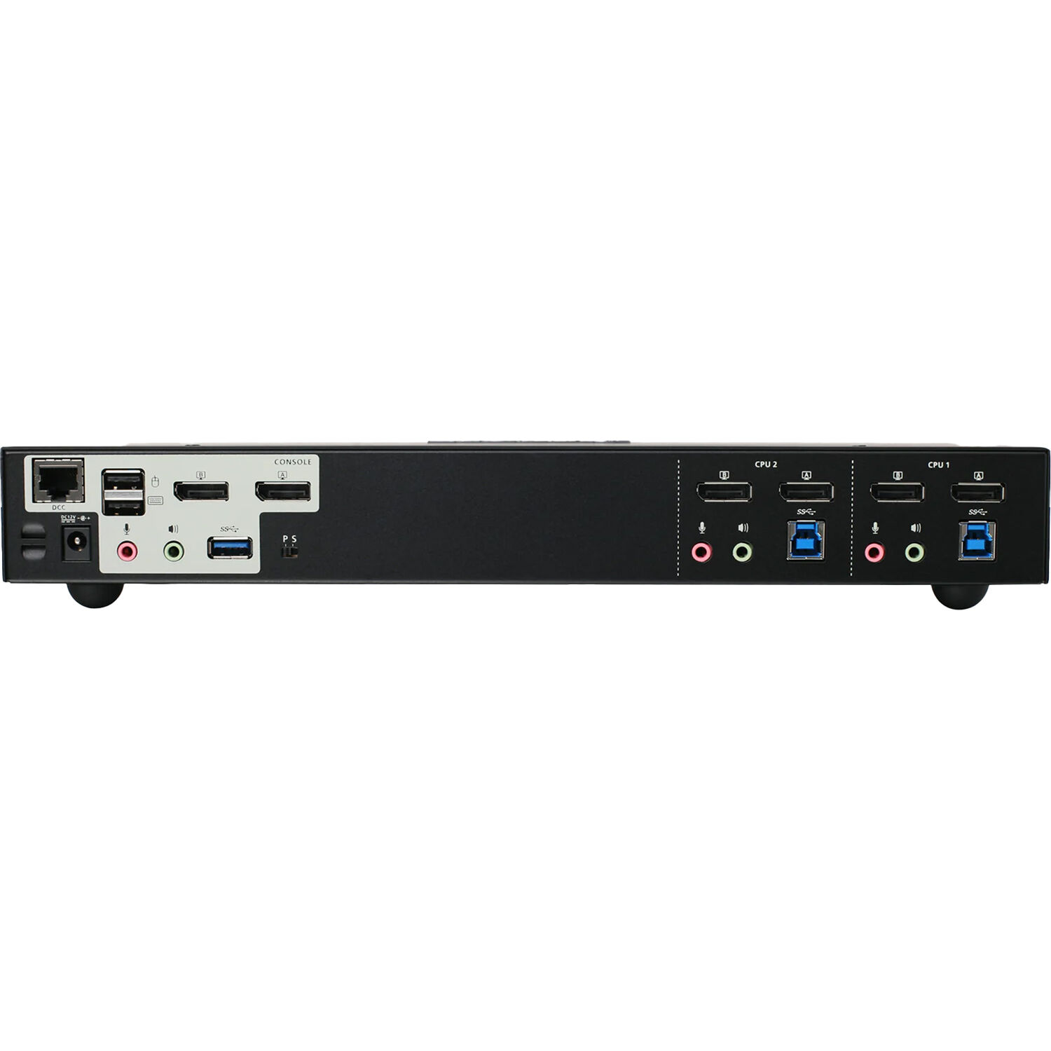 IOGEAR GCS1942-UN 2-port 4K dual-view DisplayPort KVM switch for two computers and two monitors — view 4