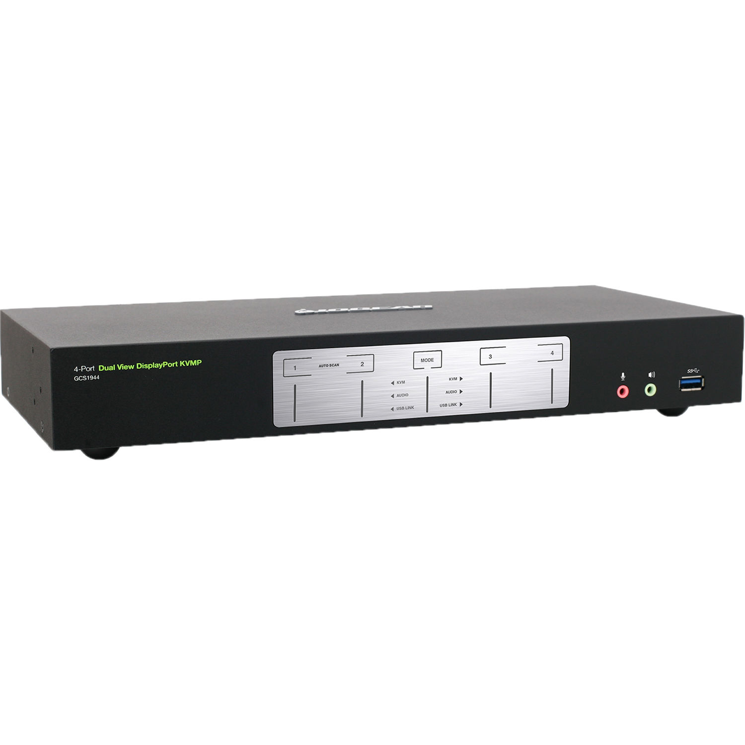 IOGEAR GCS1944 4-port 4K dual DisplayPort KVM switch for two-workstation control — view 2