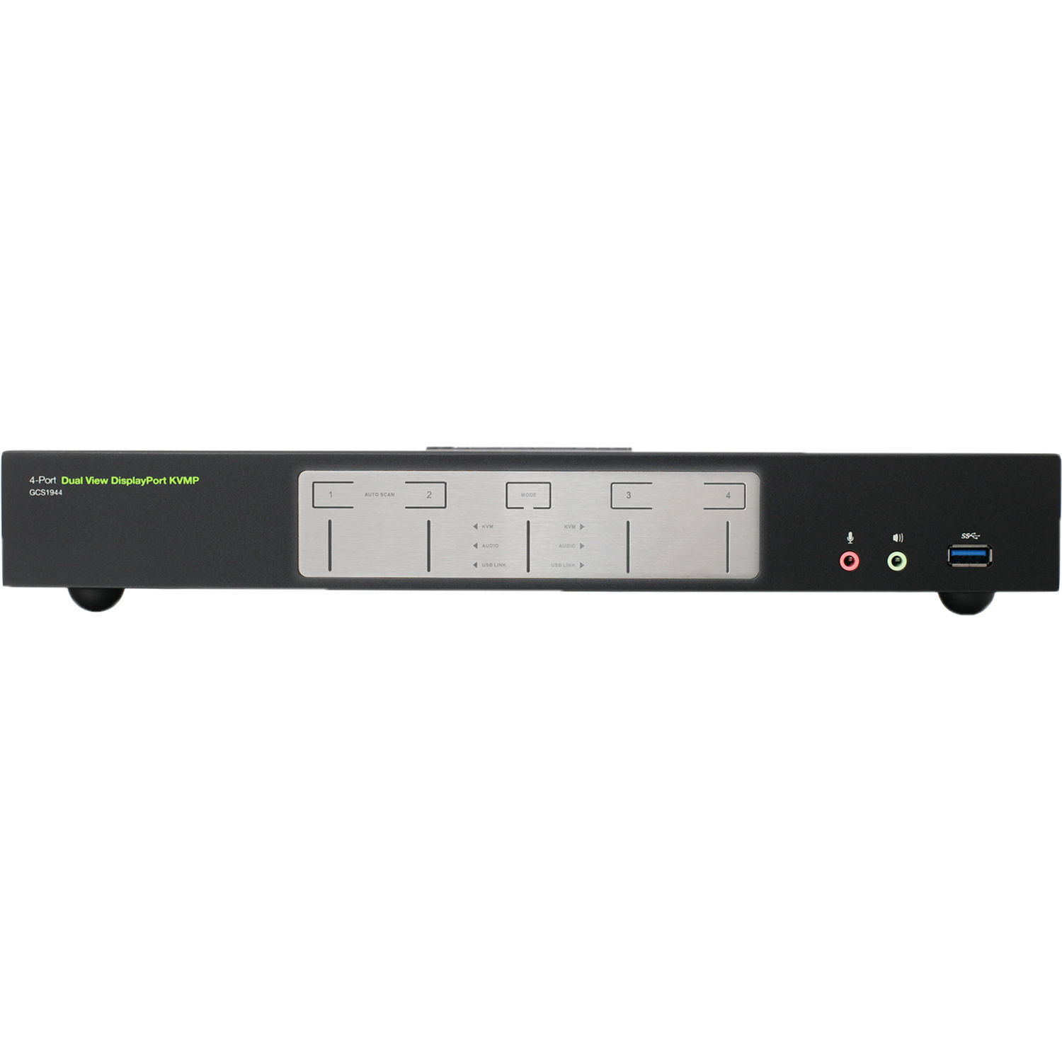 IOGEAR GCS1944 4-port 4K dual DisplayPort KVM switch for two-workstation control — view 3