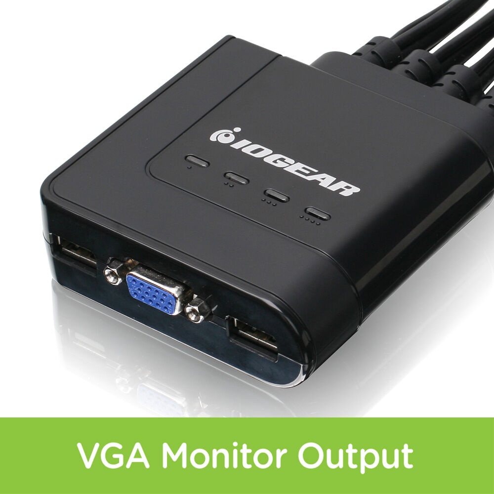 IOGEAR GCS24U 4-port USB cable KVM switch with wired remote for sharing one console across four computers — view 9