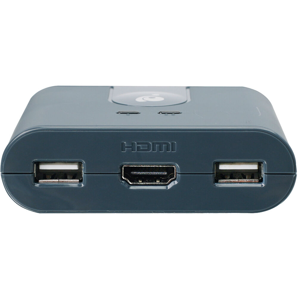 2-port Full HD KVM switch with HDMI and USB connections for sharing one monitor, keyboard, and mouse between two PCs — view 4