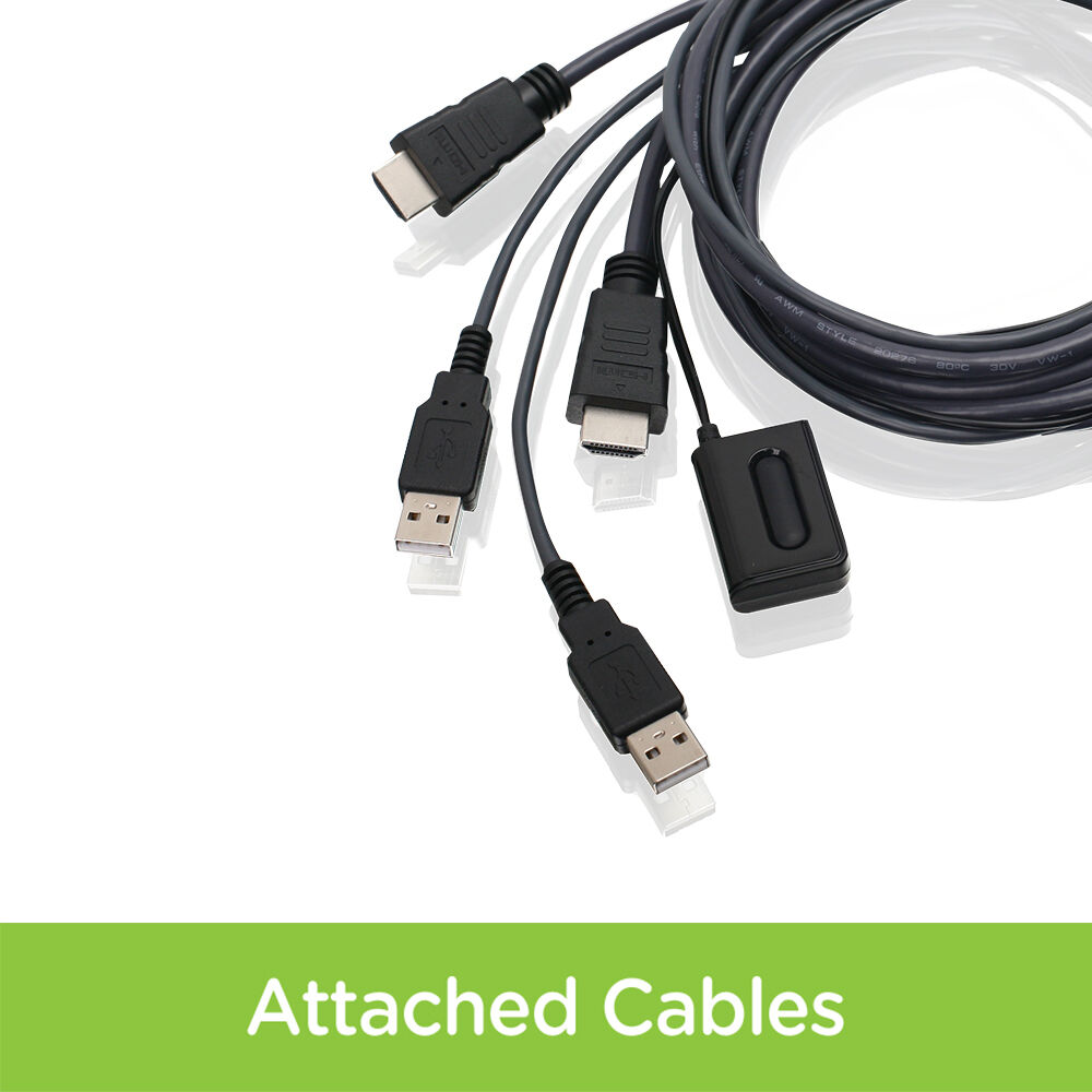 2-port Full HD KVM switch with HDMI and USB connections for sharing one monitor, keyboard, and mouse between two PCs — view 9