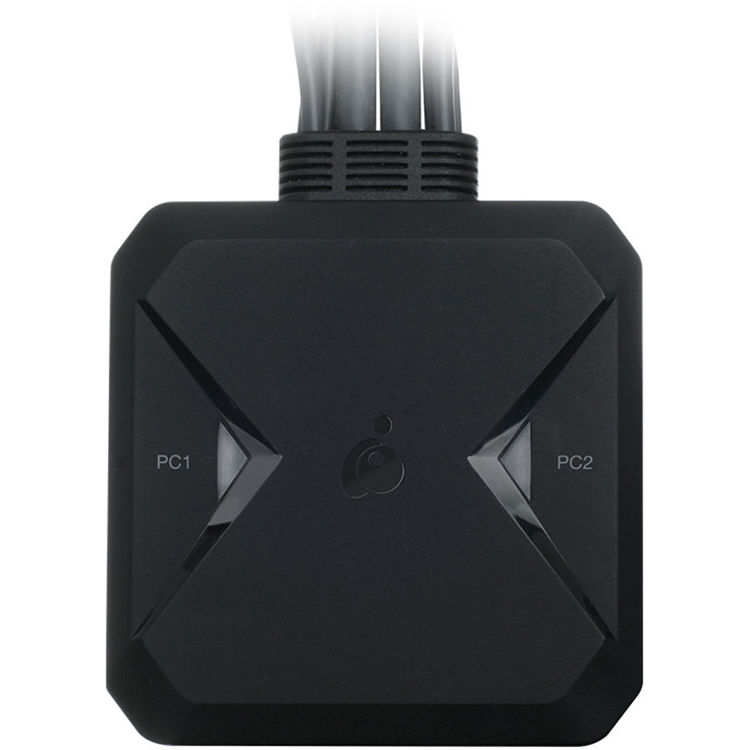 IOGEAR 2-Port USB DisplayPort KVM switch with built-in cables for two computers — view 3