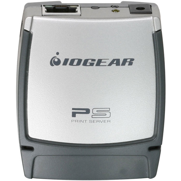 IOGEAR GPSU21 USB 2.0 1-port desktop print server for sharing one printer over Ethernet — view 2