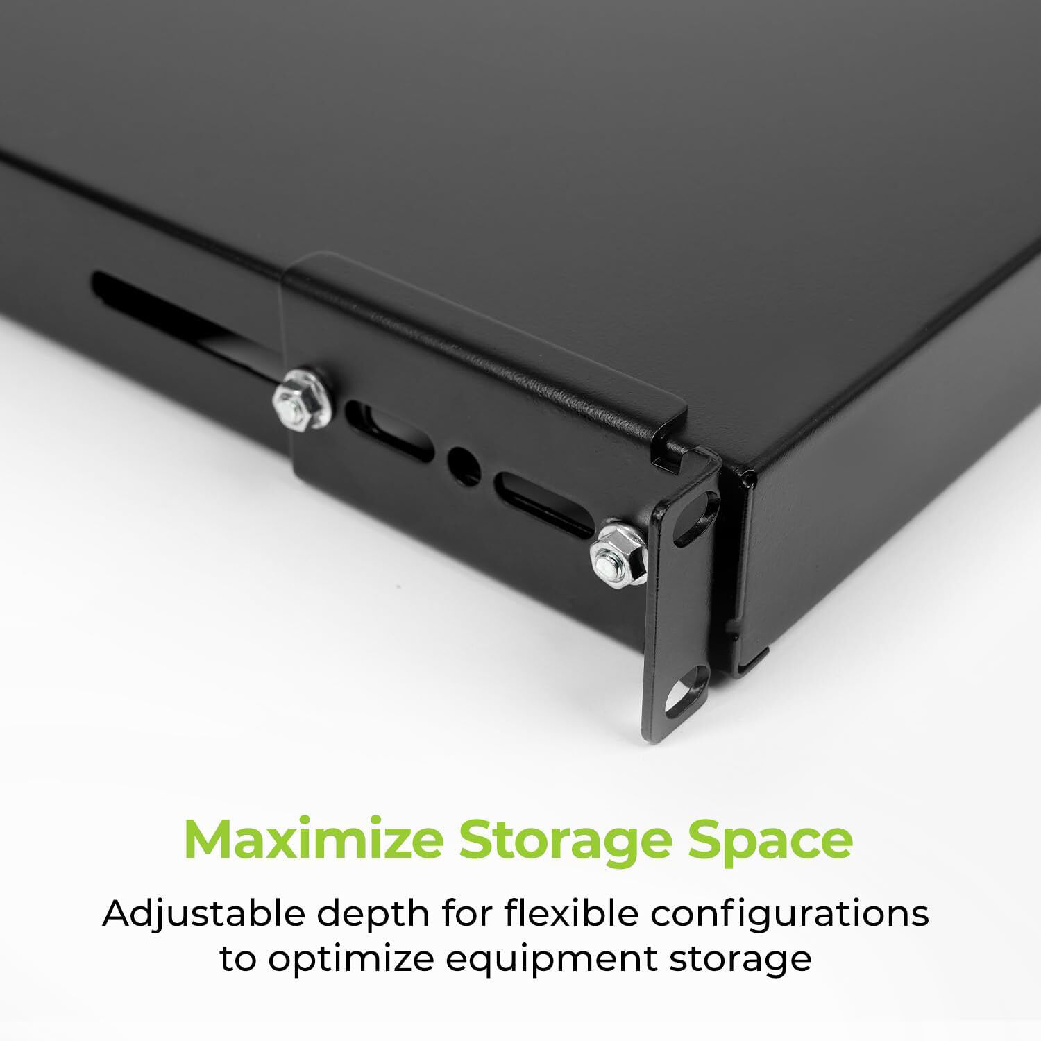 IOGEAR GRSH02 adjustable depth fixed server rack cabinet shelf for heavy-duty equipment support — view 10