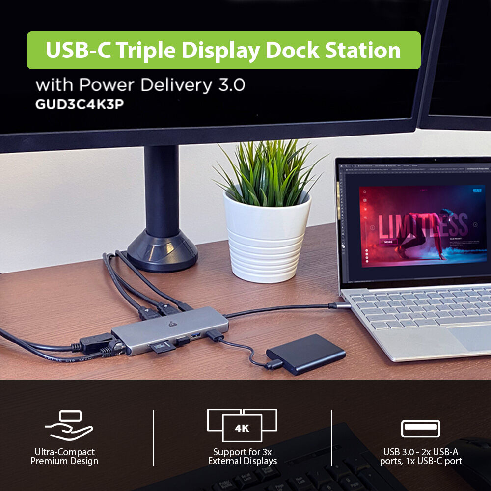 USB C Triple HD Compact Dock — view 4