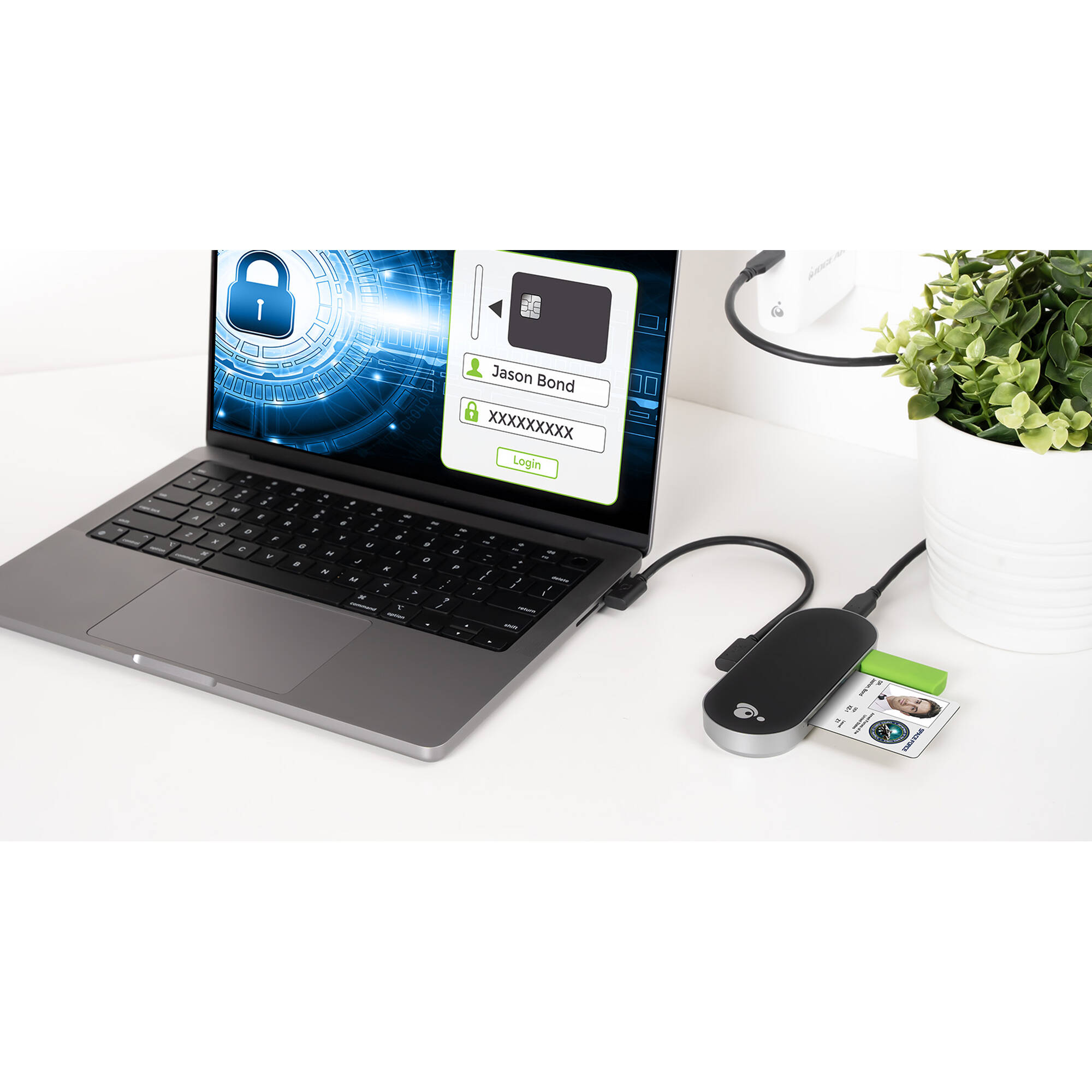 IOGEAR  USB-C CAC READER HUB WITH PD, TAA, HUB, 100W PD, , COMPATIBLE WITH MAC, — view 3