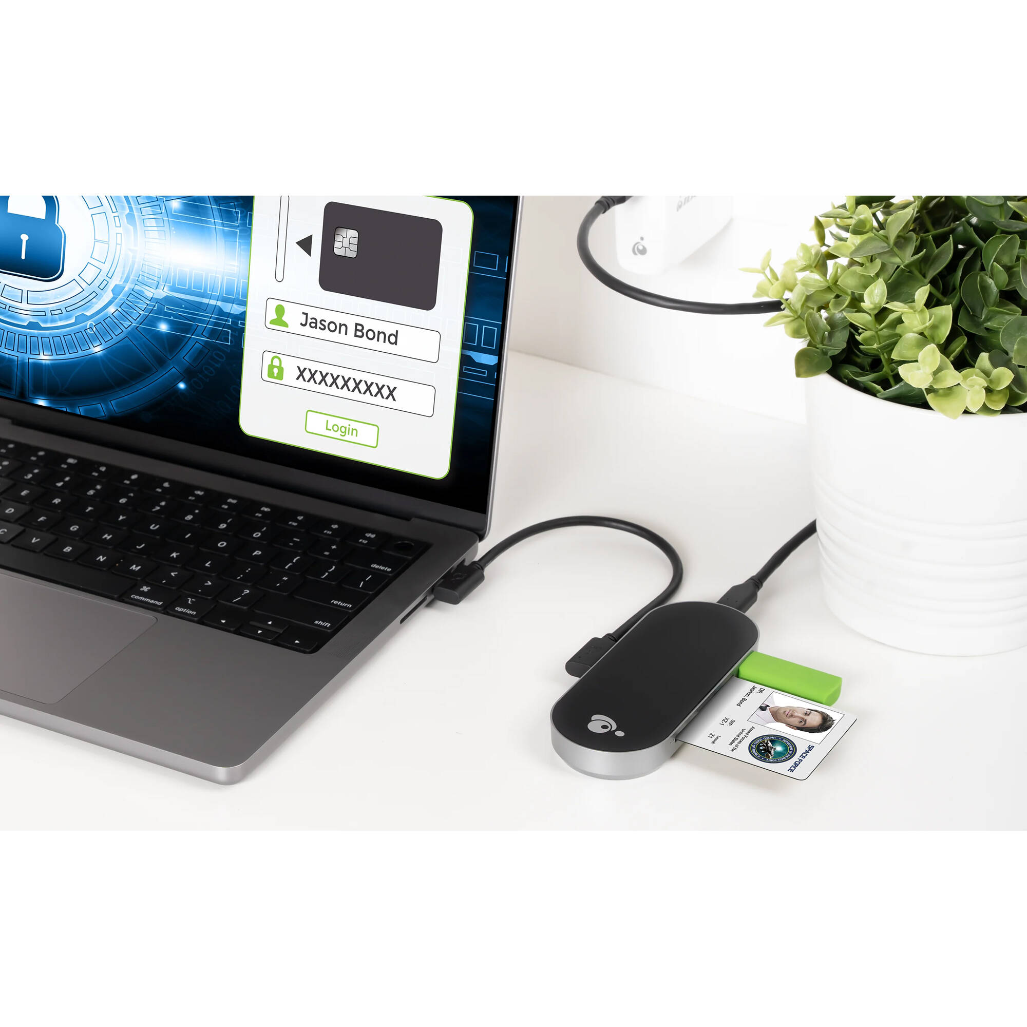 IOGEAR  USB-C CAC READER HUB WITH PD, TAA, HUB, 100W PD, , COMPATIBLE WITH MAC, — view 5