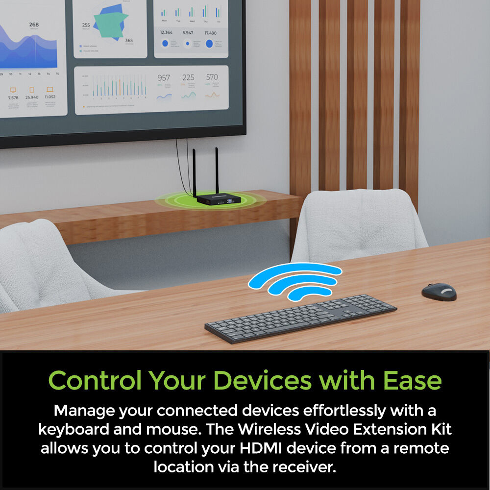 IOGEAR wireless 4K HDMI video extension kit with keyboard and mouse control — view 7