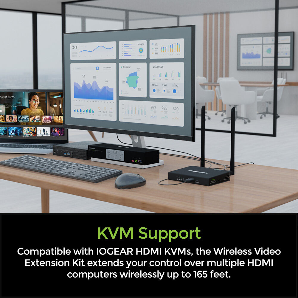 IOGEAR wireless 4K HDMI video extension kit with keyboard and mouse control — view 8