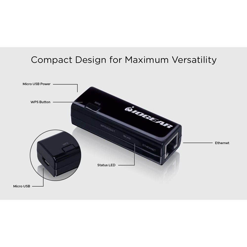 IOGEAR GWU637 Ethernet-2-WiFi universal wireless adapter for connecting Ethernet devices to Wi-Fi — view 7