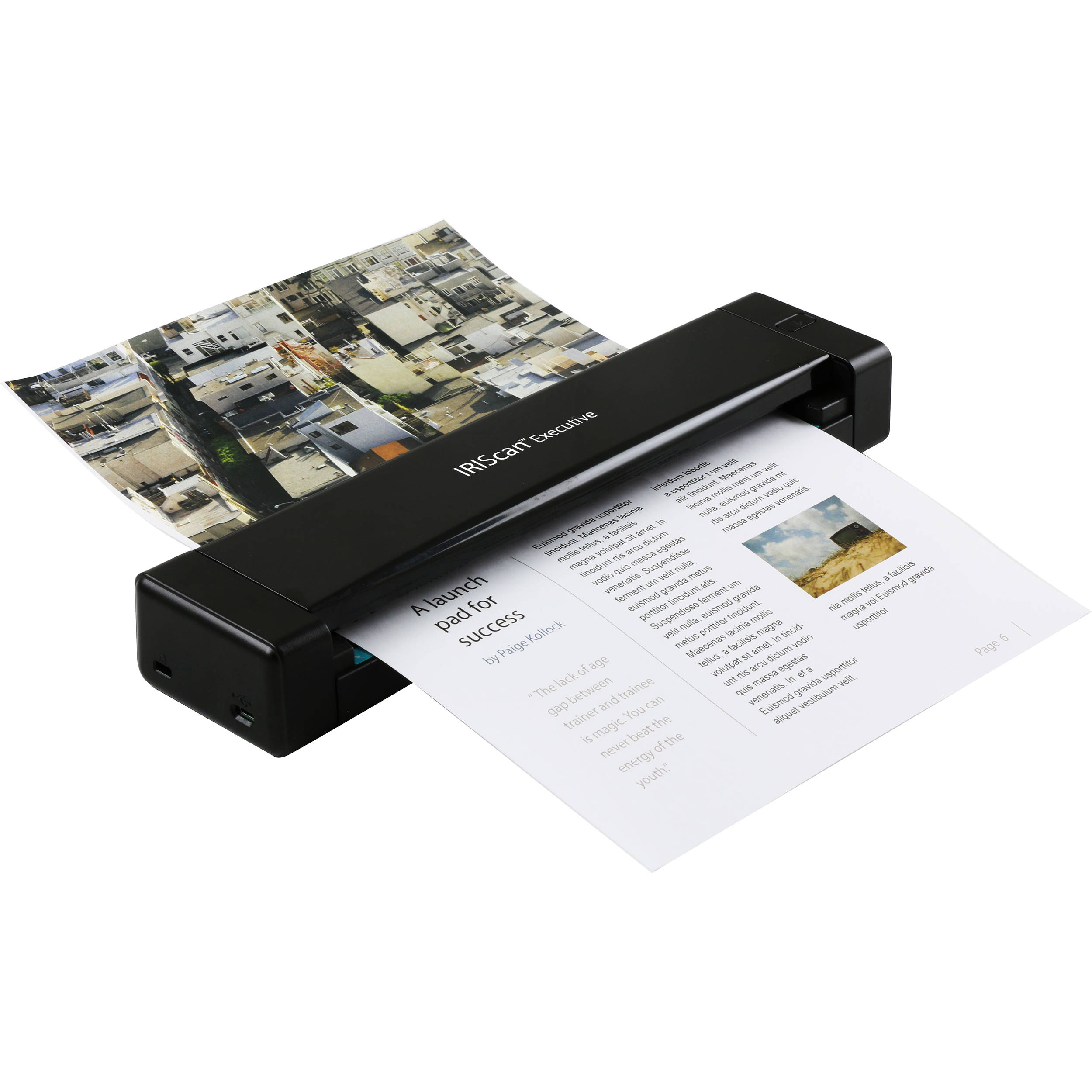 IRIS IRISCAN Executive 4 portable USB duplex scanner for JPG PDF OCR and business cards — view 2