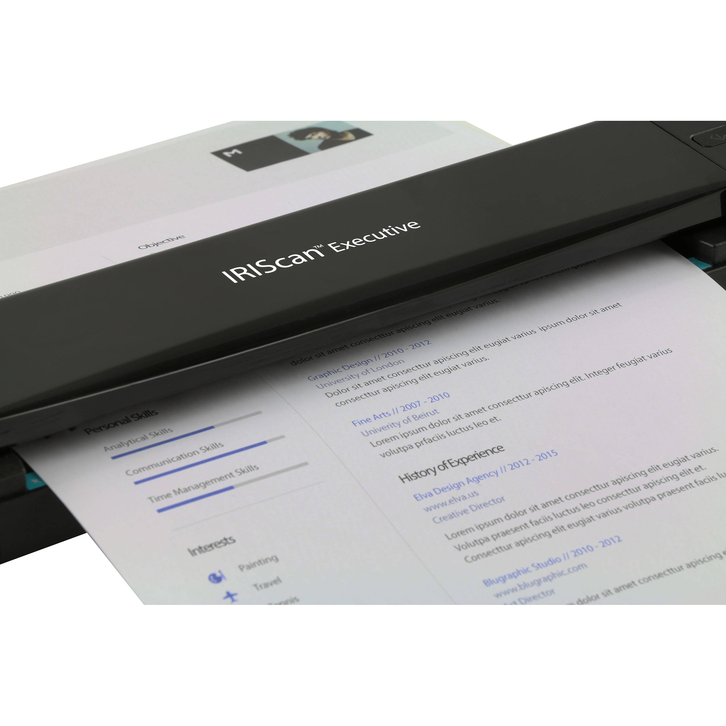 IRIS IRISCAN Executive 4 portable USB duplex scanner for JPG PDF OCR and business cards — view 5