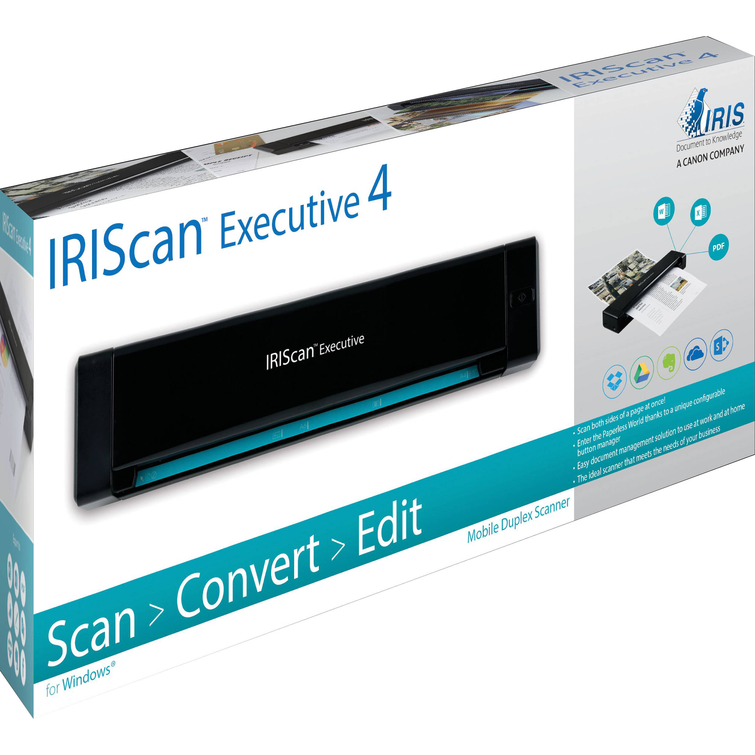 IRIS IRISCAN Executive 4 portable USB duplex scanner for JPG PDF OCR and business cards — view 6
