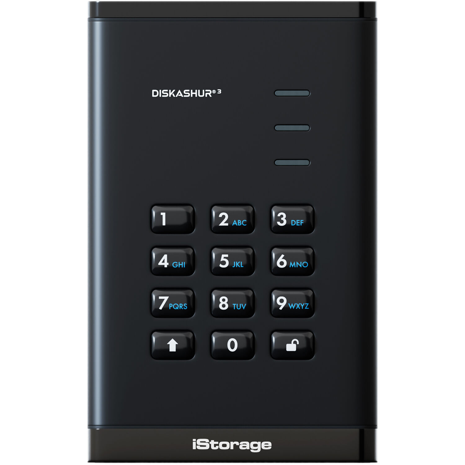Kanguru DISKASHUR3 HDD 2 TB encrypted external hard drive with AES 256-bit security — view 2