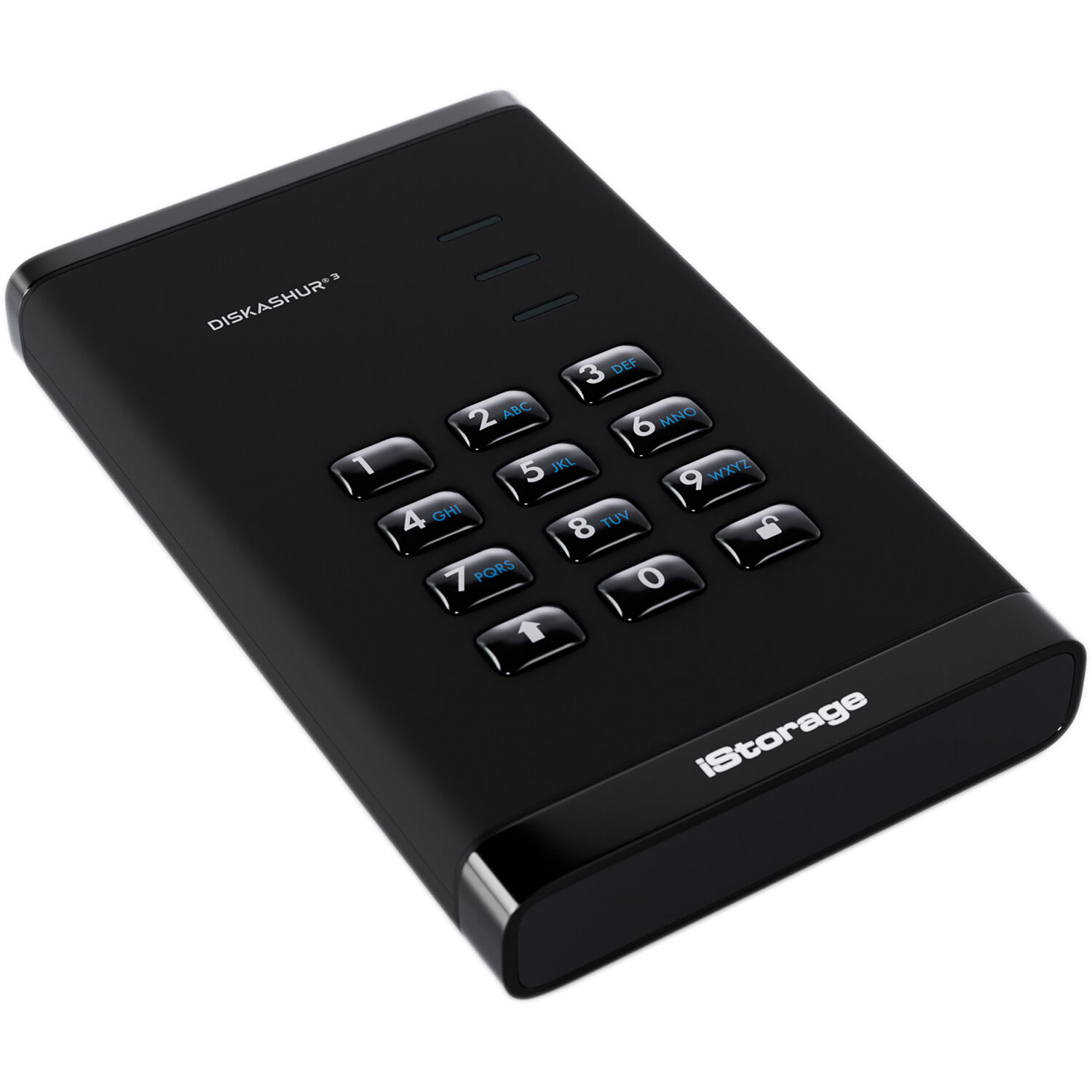 Kanguru DISKASHUR3 HDD 2 TB encrypted external hard drive with AES 256-bit security — view 3