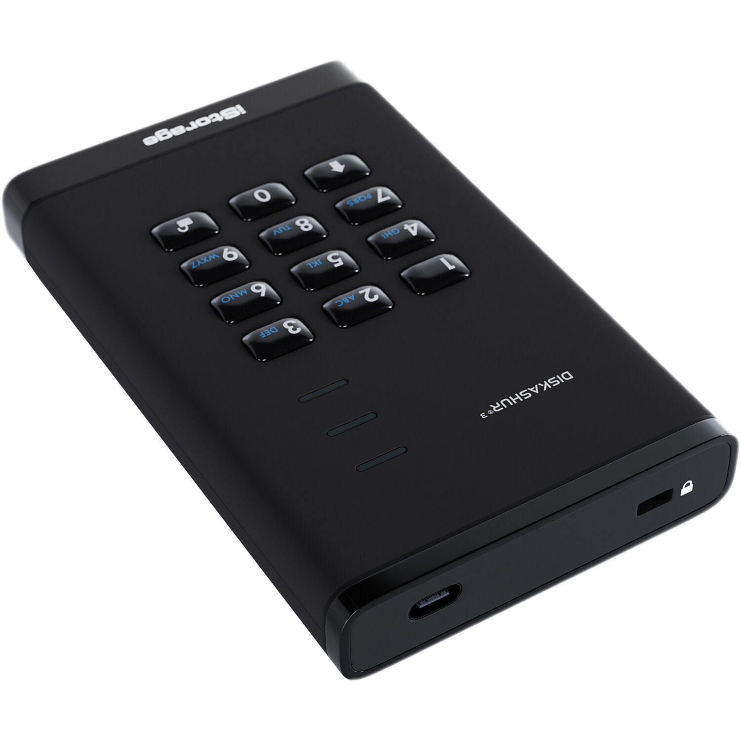 Kanguru DISKASHUR3 HDD 2 TB encrypted external hard drive with AES 256-bit security — view 4