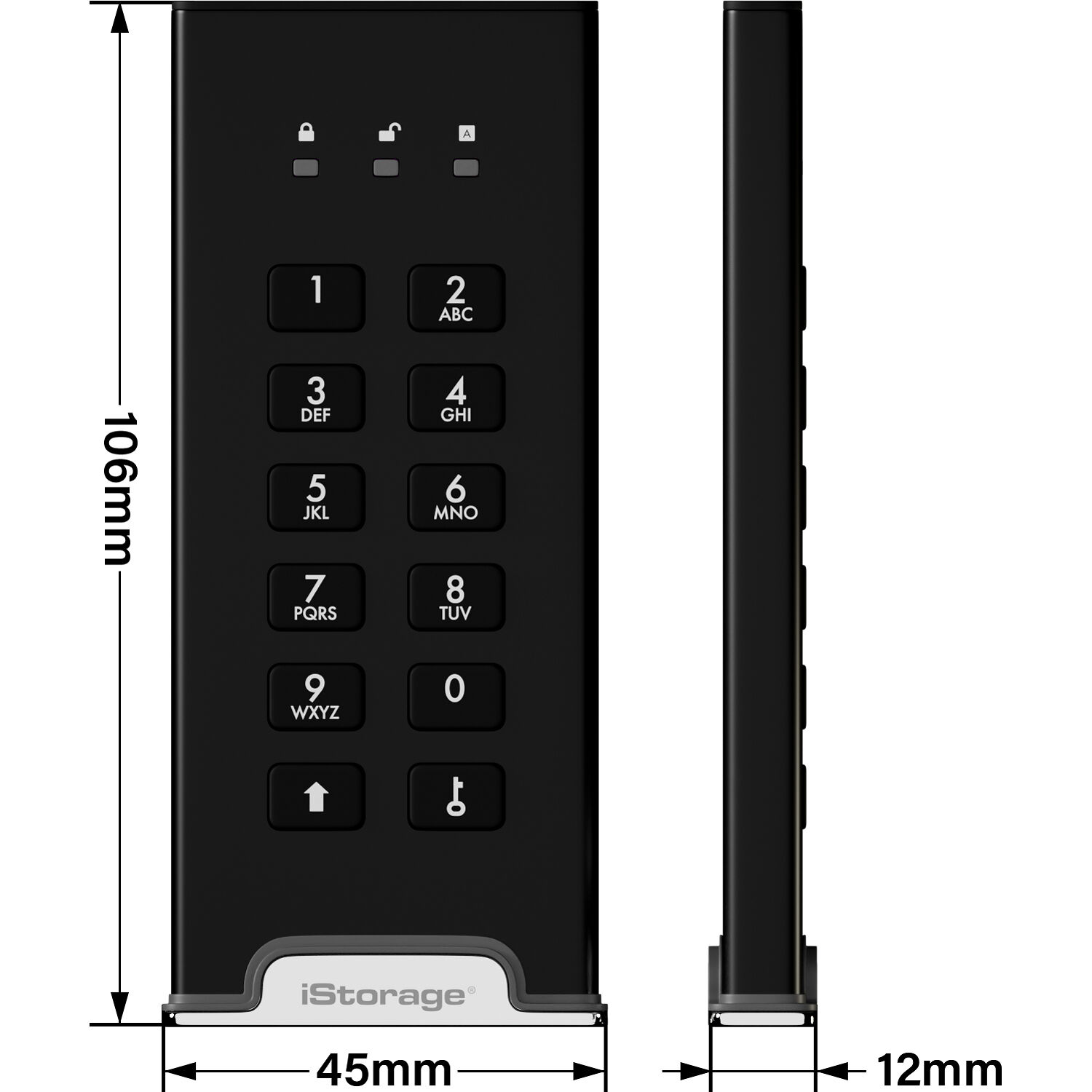 iStorage DiskAshur M2 2 TB secure PIN-protected external SSD — view 6
