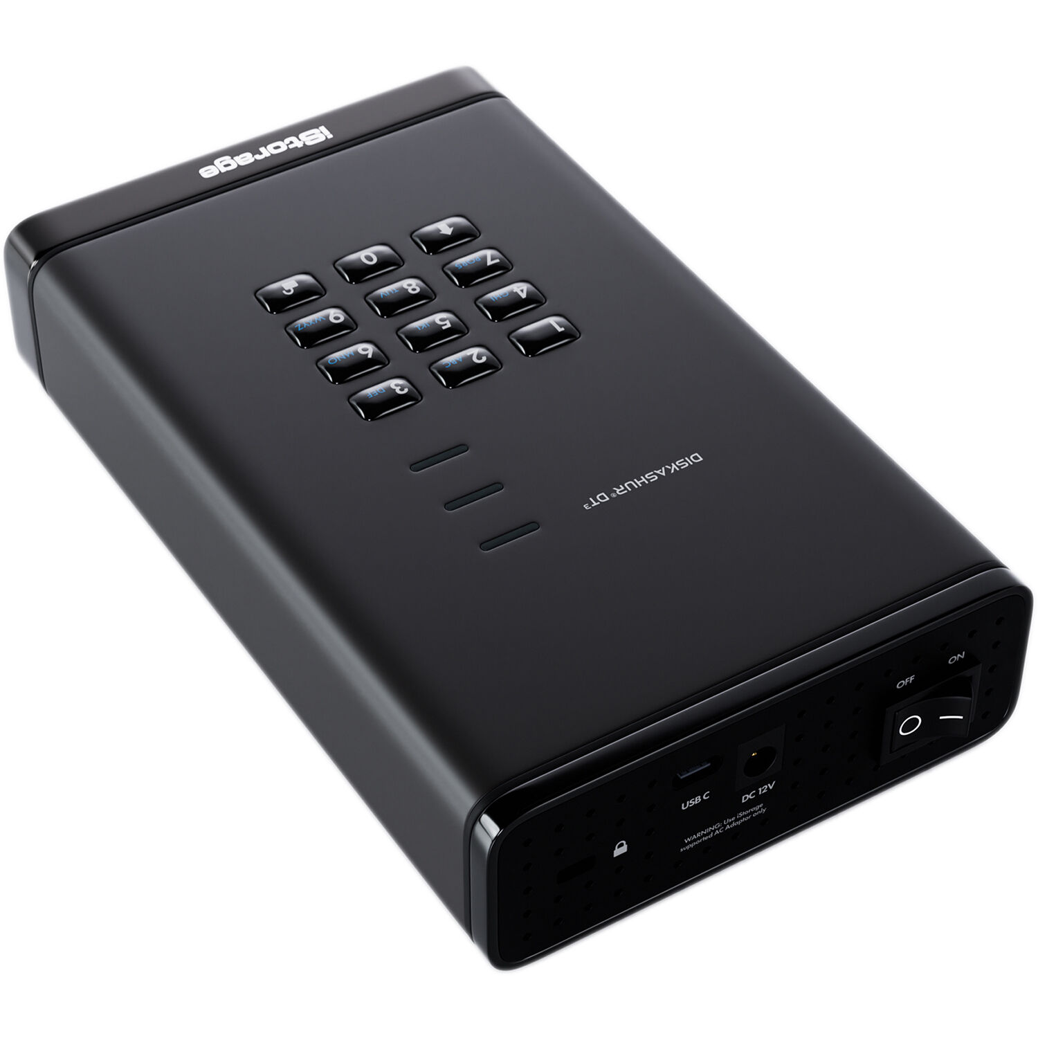 Kanguru iStorage DiskAshur DT3 14 TB secure desktop drive with PIN protection and AES 256-bit encryption — view 5