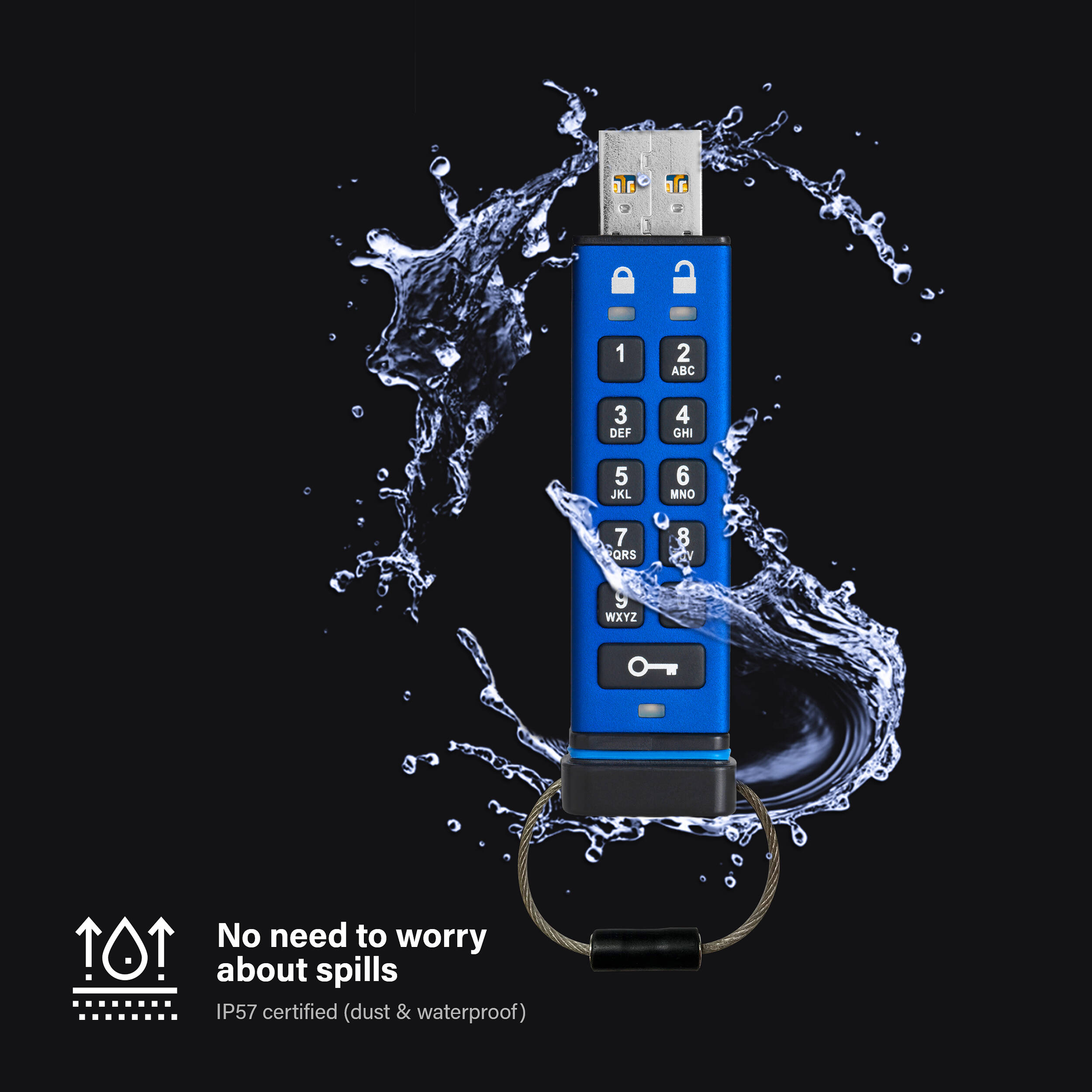 iStorage datAshur PRO 8GB secure PIN-protected USB flash drive with FIPS 140-2 Level 3 security — view 7