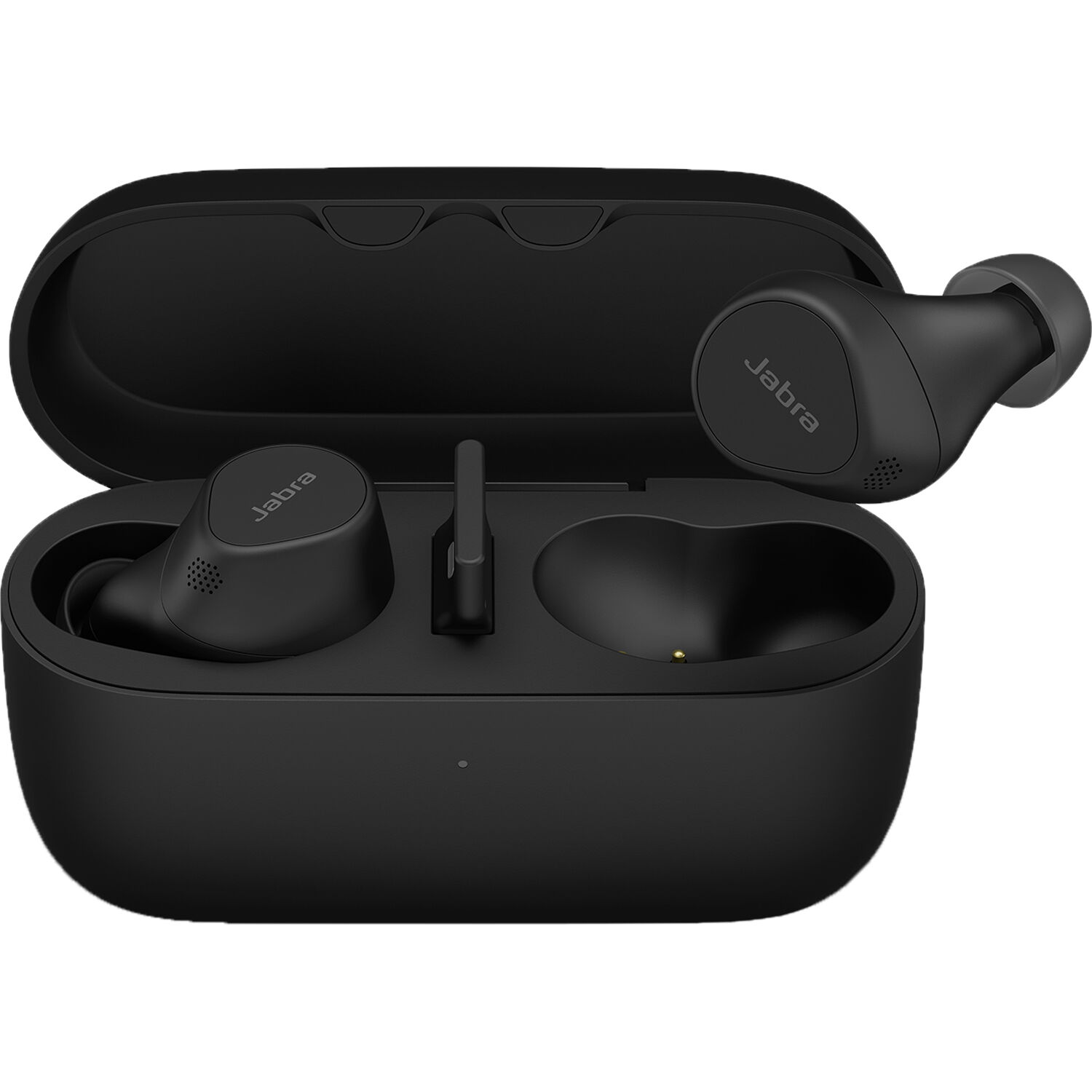 Jabra Evolve2 Buds USB-A MS wireless earbuds with USB-A adapter and boom microphone — view 2