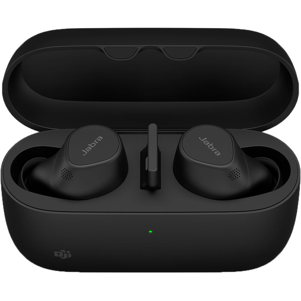 Jabra Evolve2 Buds USB-A MS wireless earbuds with USB-A adapter and boom microphone — view 3