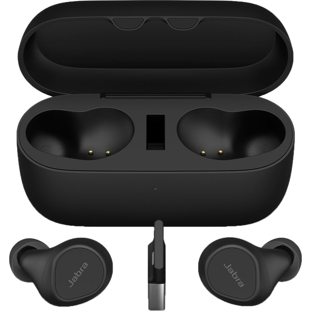 Jabra Evolve2 Buds USB-A MS wireless earbuds with USB-A adapter and boom microphone — view 9