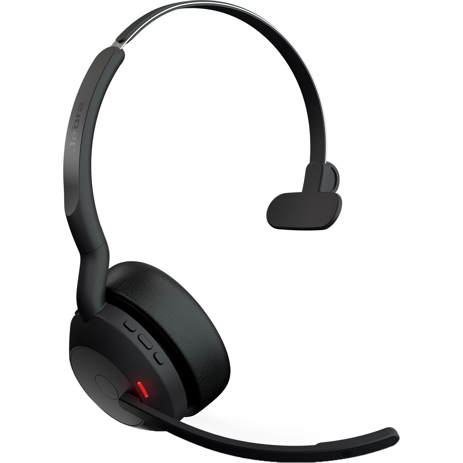 Jabra Evolve2 55 mono wireless headset with over-the-head design and USB adapter — view 2
