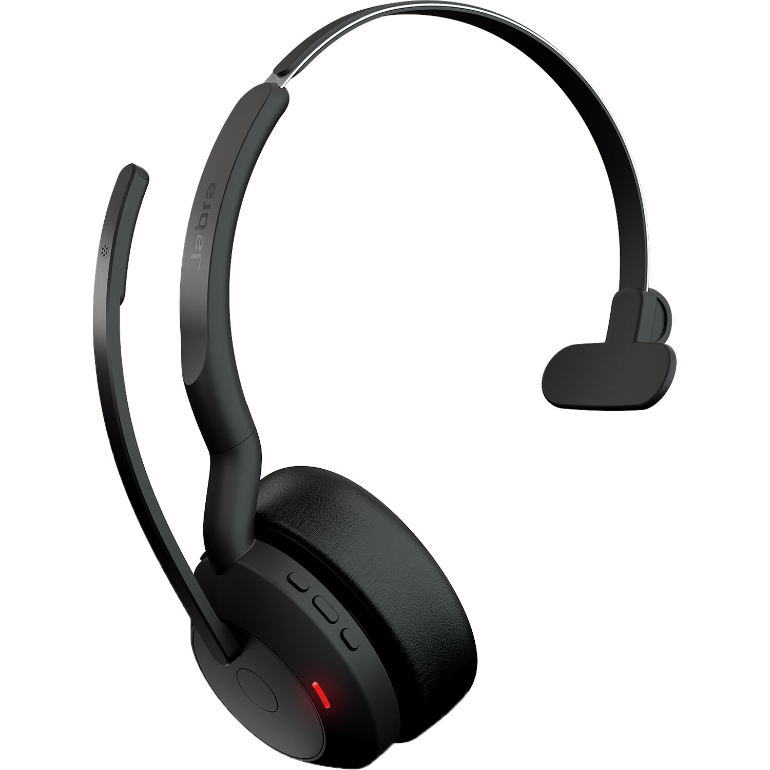 Jabra Evolve2 55 mono wireless headset with over-the-head design and USB adapter — view 3