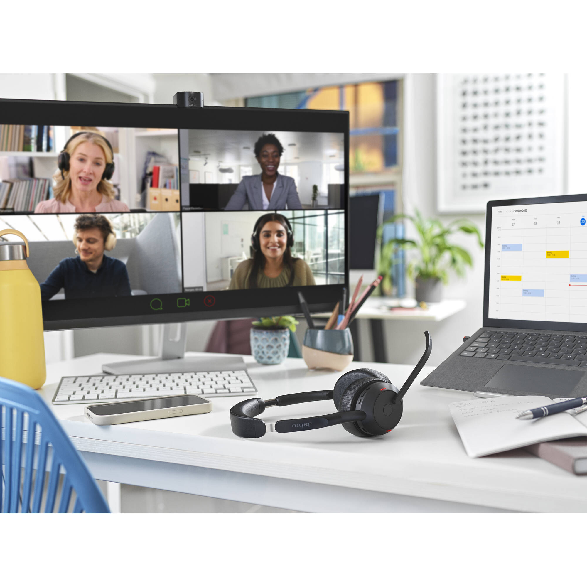 Jabra Evolve2 55 mono wireless headset with over-the-head design and USB adapter — view 6