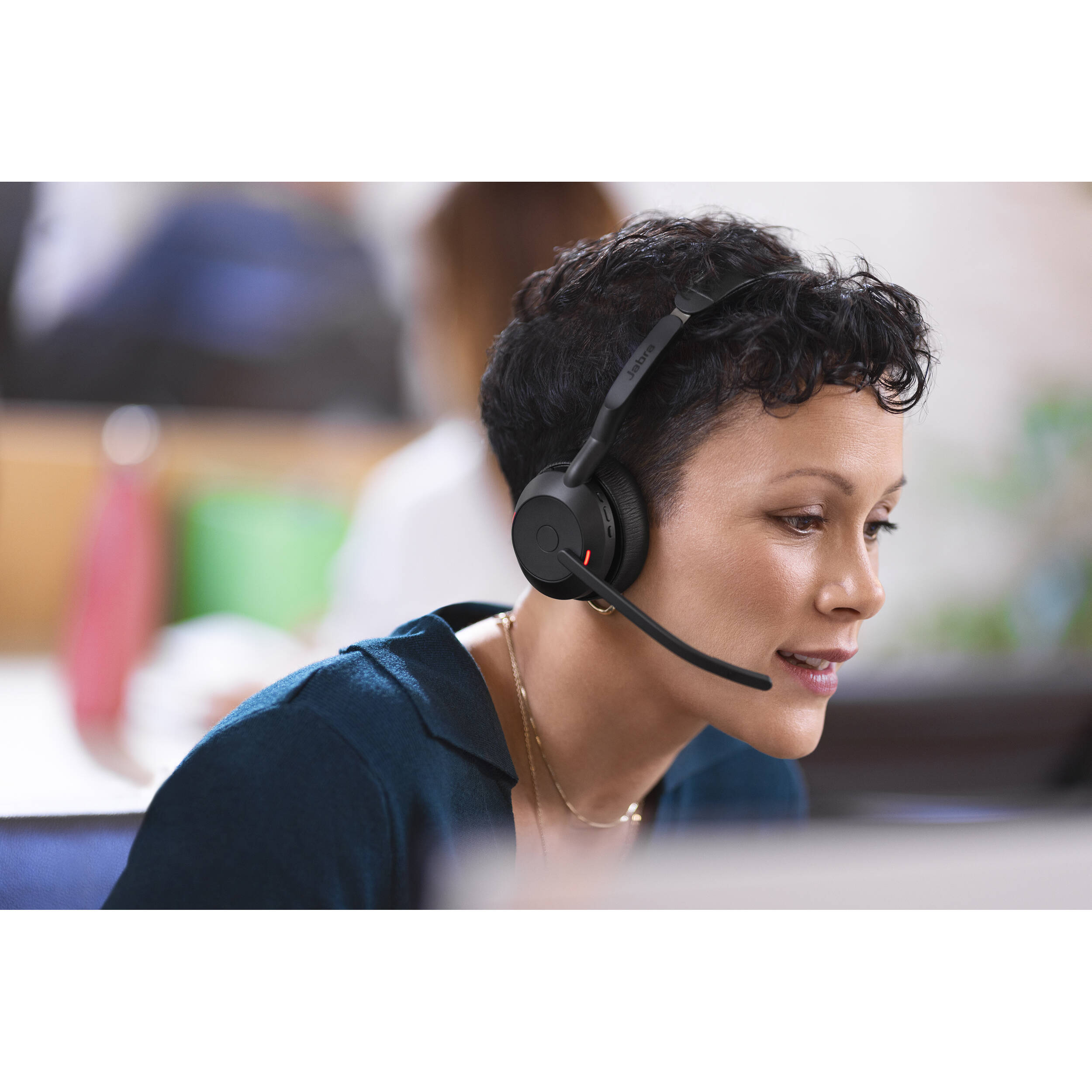 Jabra Evolve2 55 mono wireless headset with over-the-head design and USB adapter — view 7