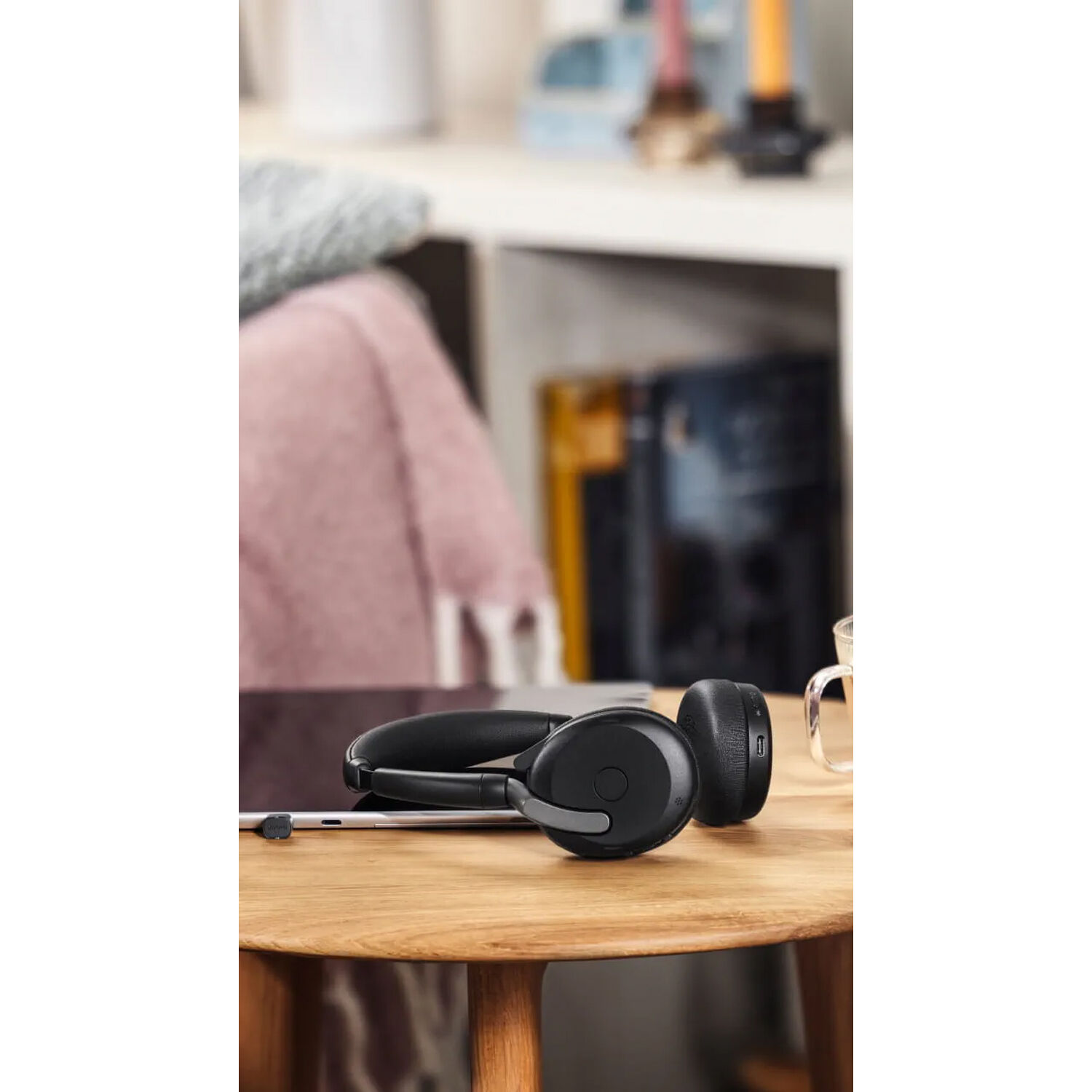 Jabra Evolve2 65 Flex Link380c wireless UC stereo headset with foldable design and USB-C adapter — view 4