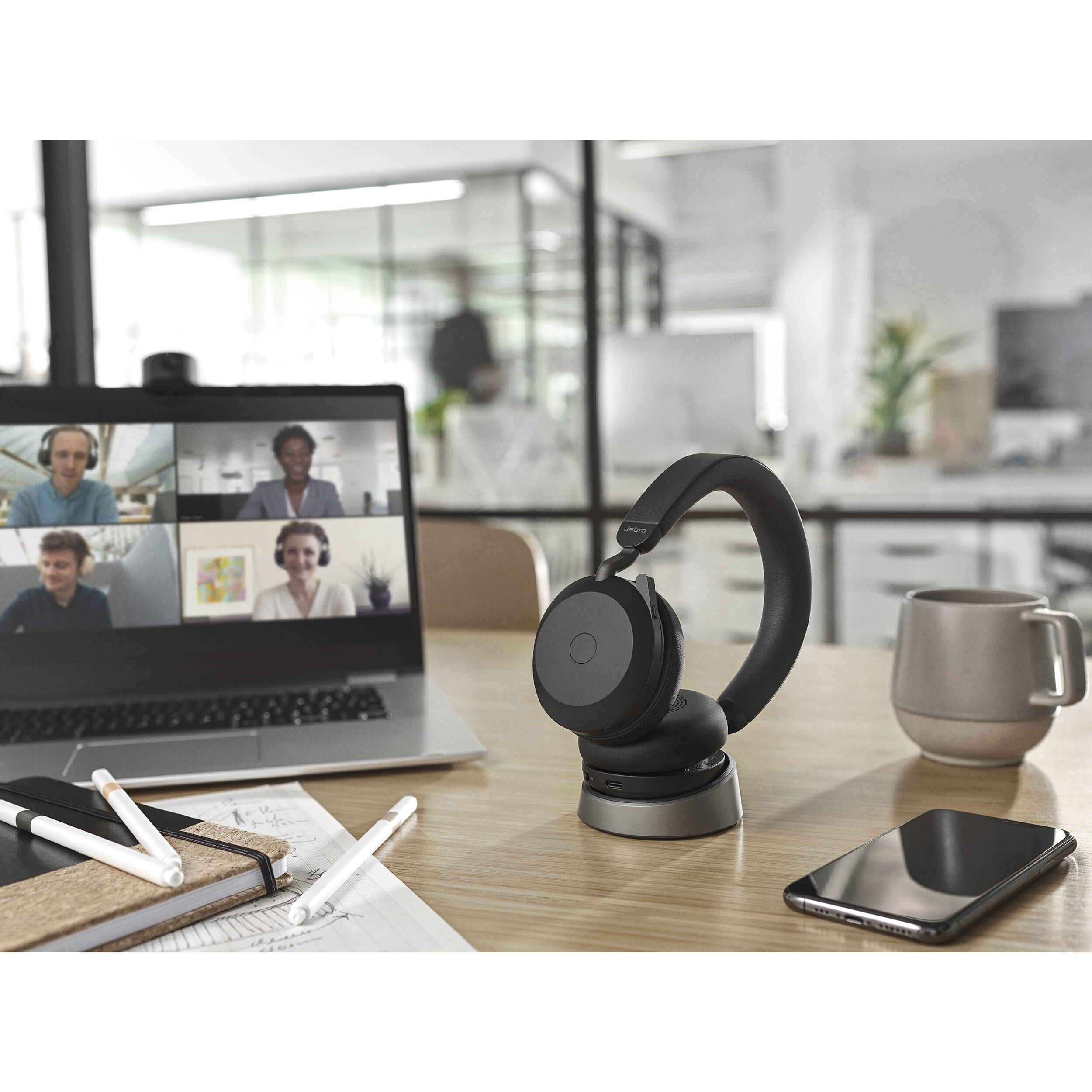Jabra Evolve2 75 USB-A MS Stereo Black wireless headset for Microsoft Teams — view 4