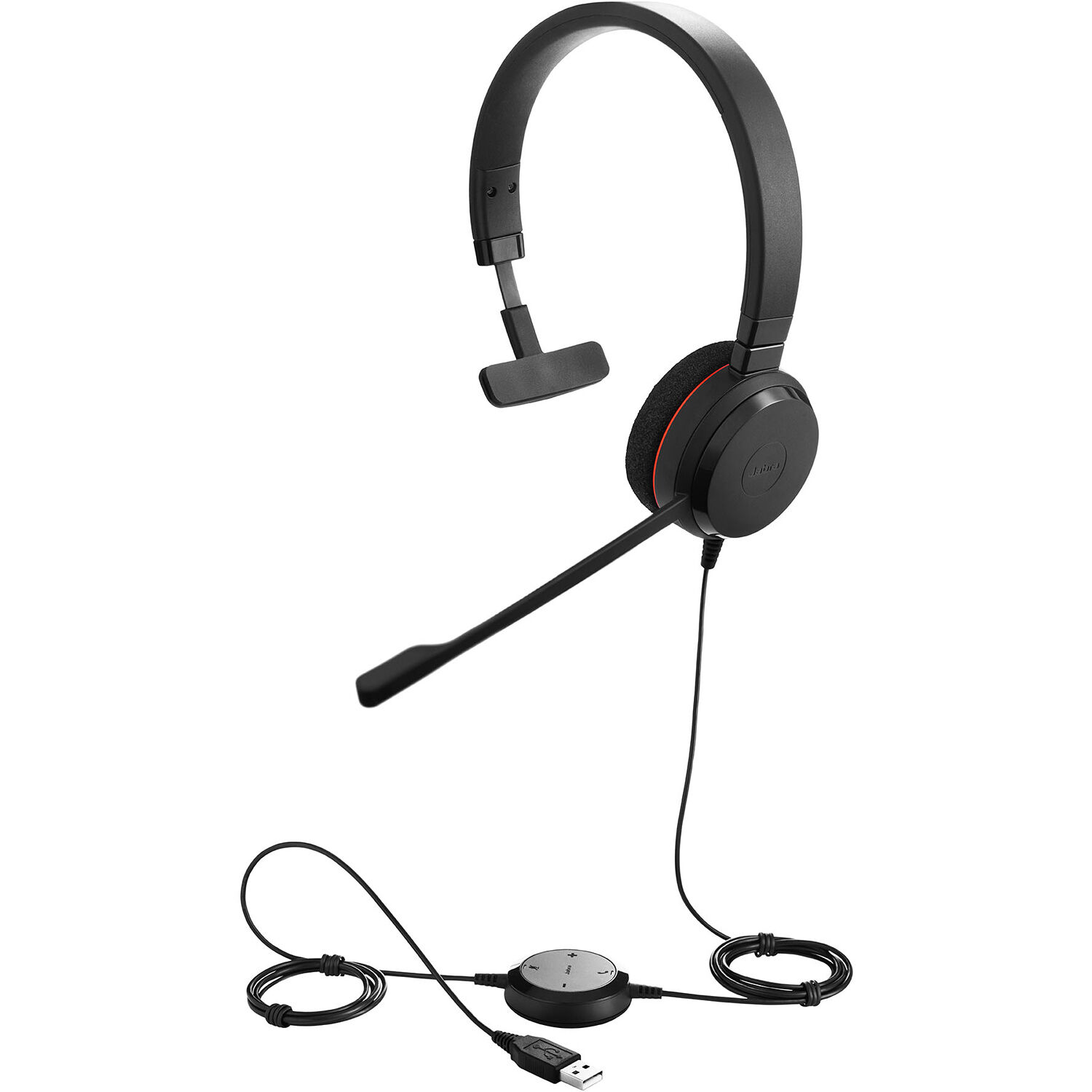 Jabra Evolve 20 SE Mono MS wired mono headset with noise-canceling microphone and USB connection — view 2