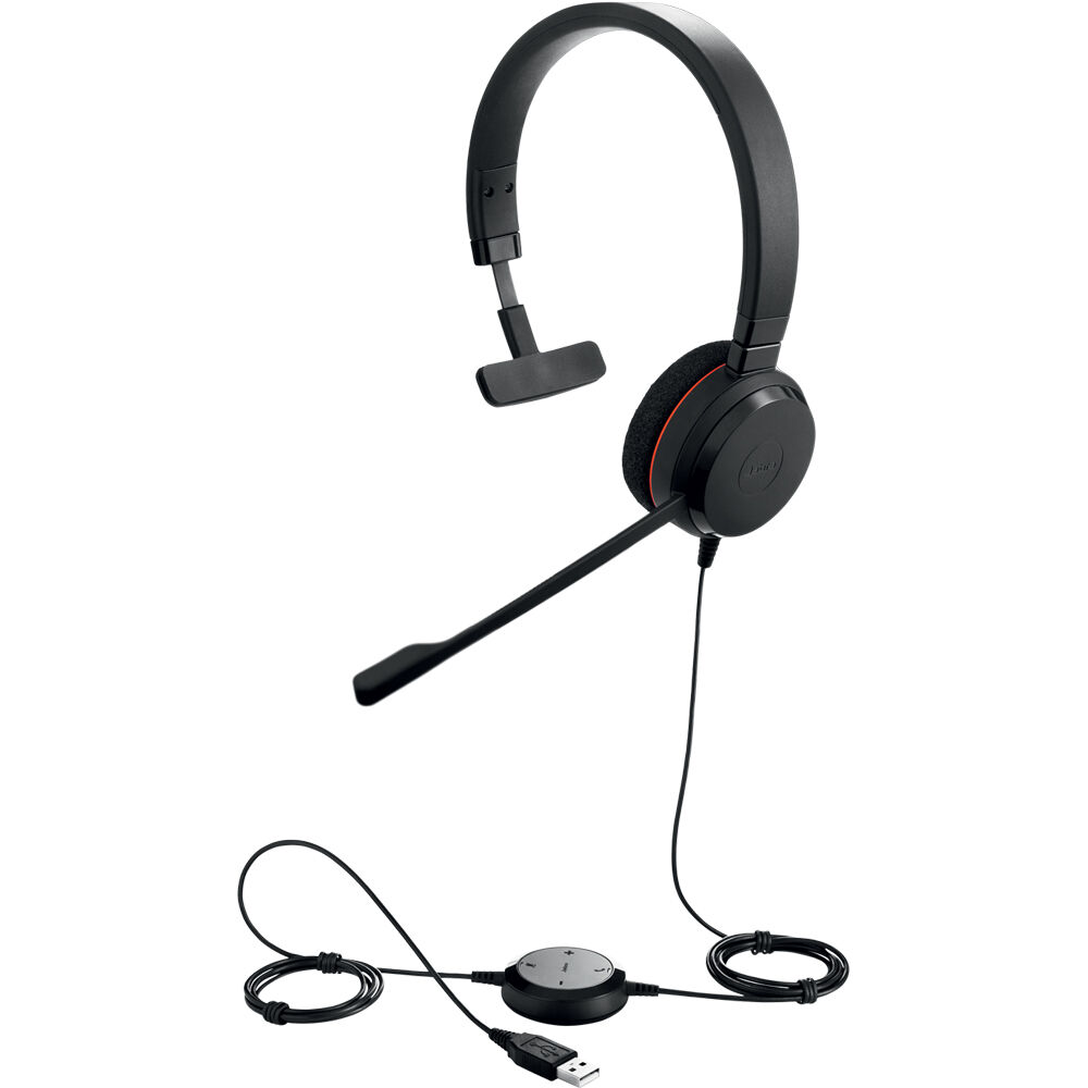 Jabra Evolve 20 GSA Mono MS wired mono USB headset with boom microphone — view 3