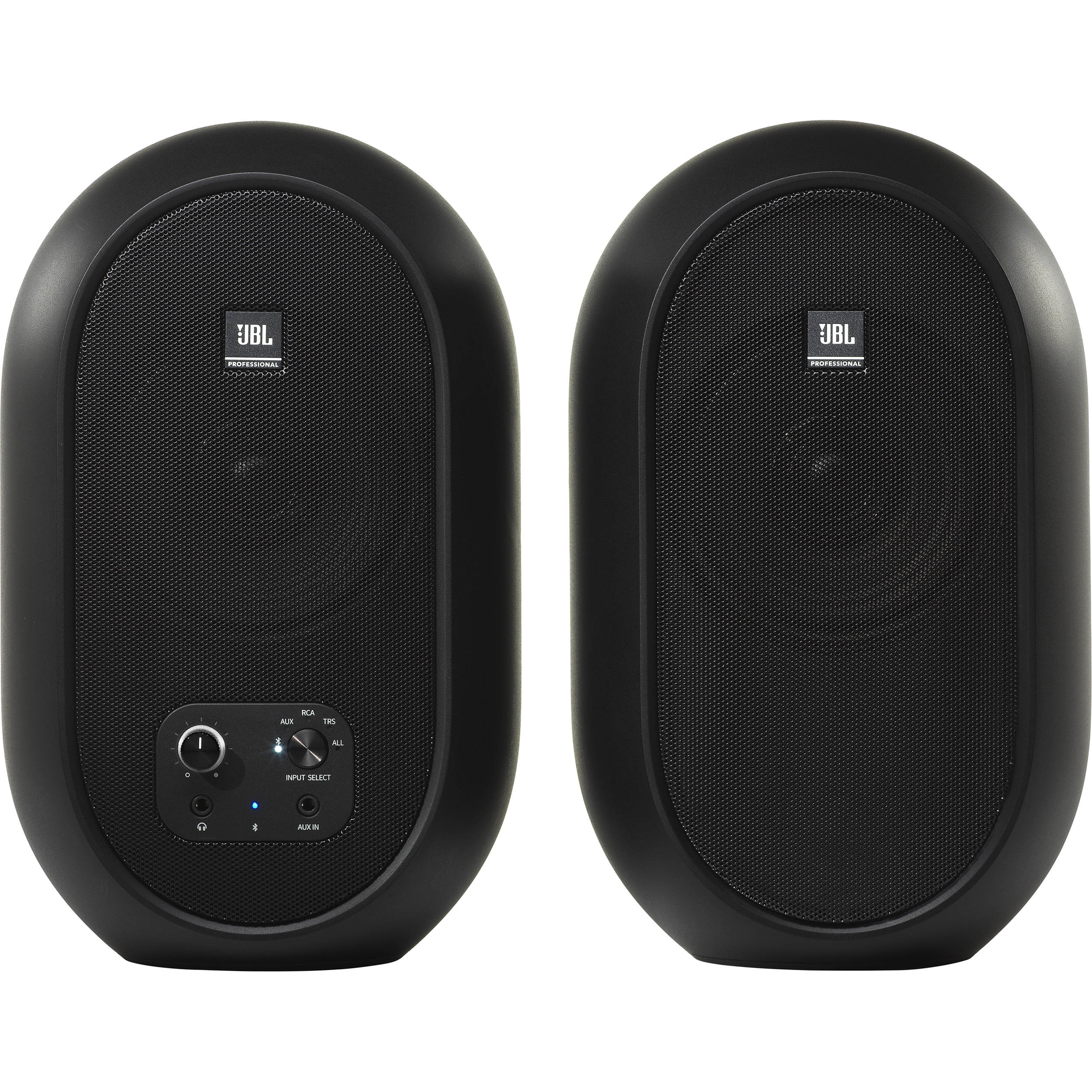 JBL 104 studio monitors with Bluetooth for desktop nearfield monitoring and compact studio setups — view 2
