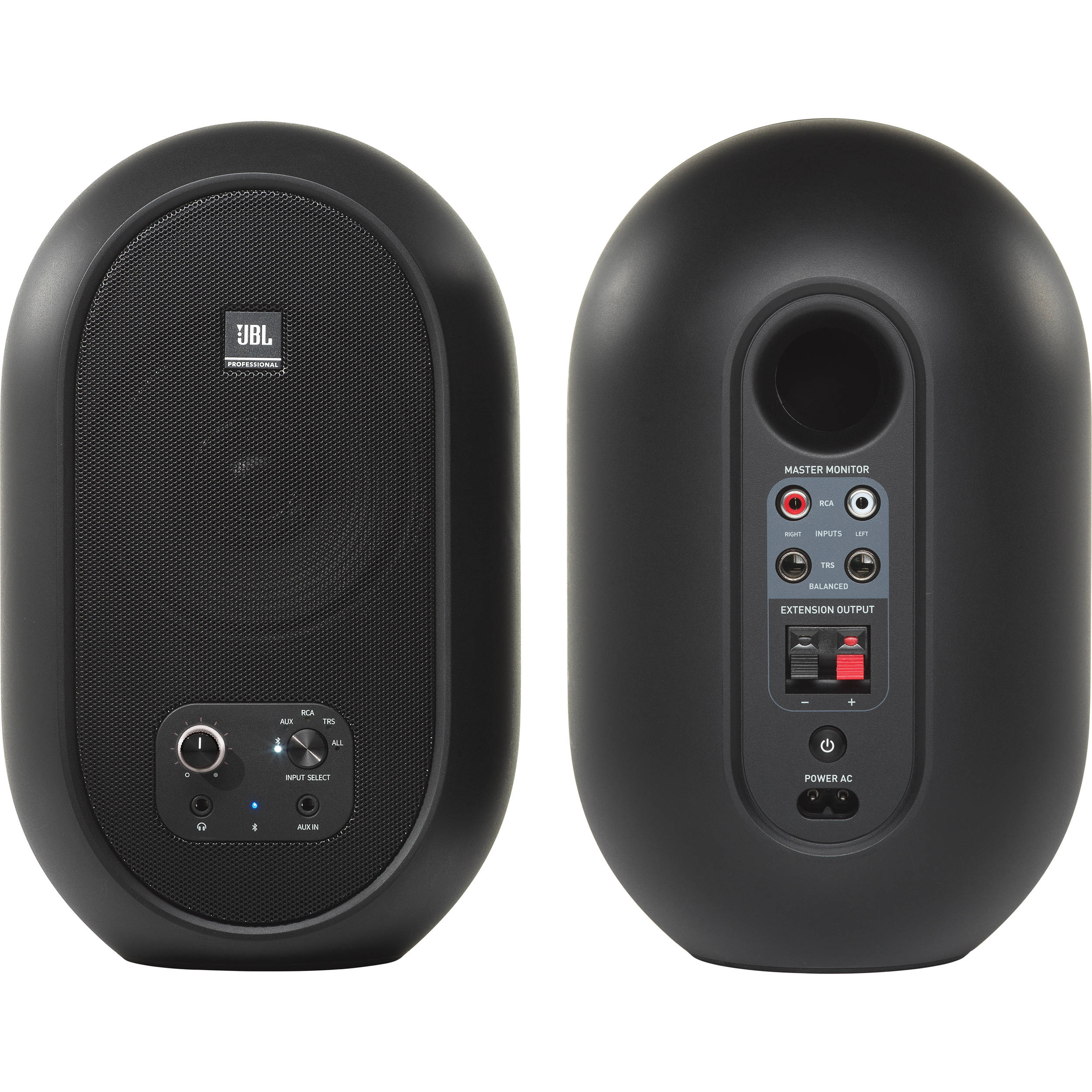 JBL 104 studio monitors with Bluetooth for desktop nearfield monitoring and compact studio setups — view 4