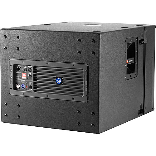 JBL VRX918SP powered 18-inch flying subwoofer with rigging hardware and Black DuraFlex finish — view 2