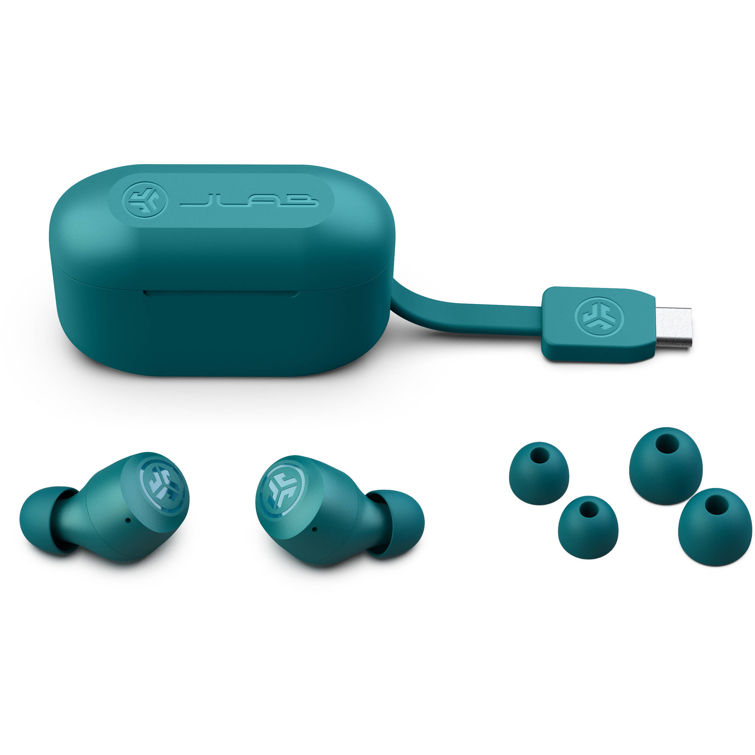 JLAB Go Air Pop true wireless earbuds with compact charging case — view 5