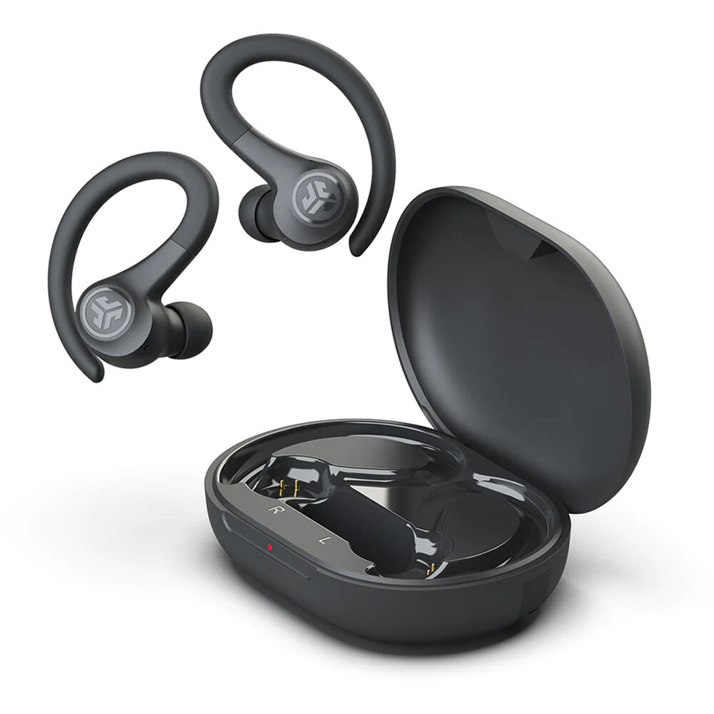 JLab Audio GO Air true wireless graphite sport earbuds with charging case — view 3