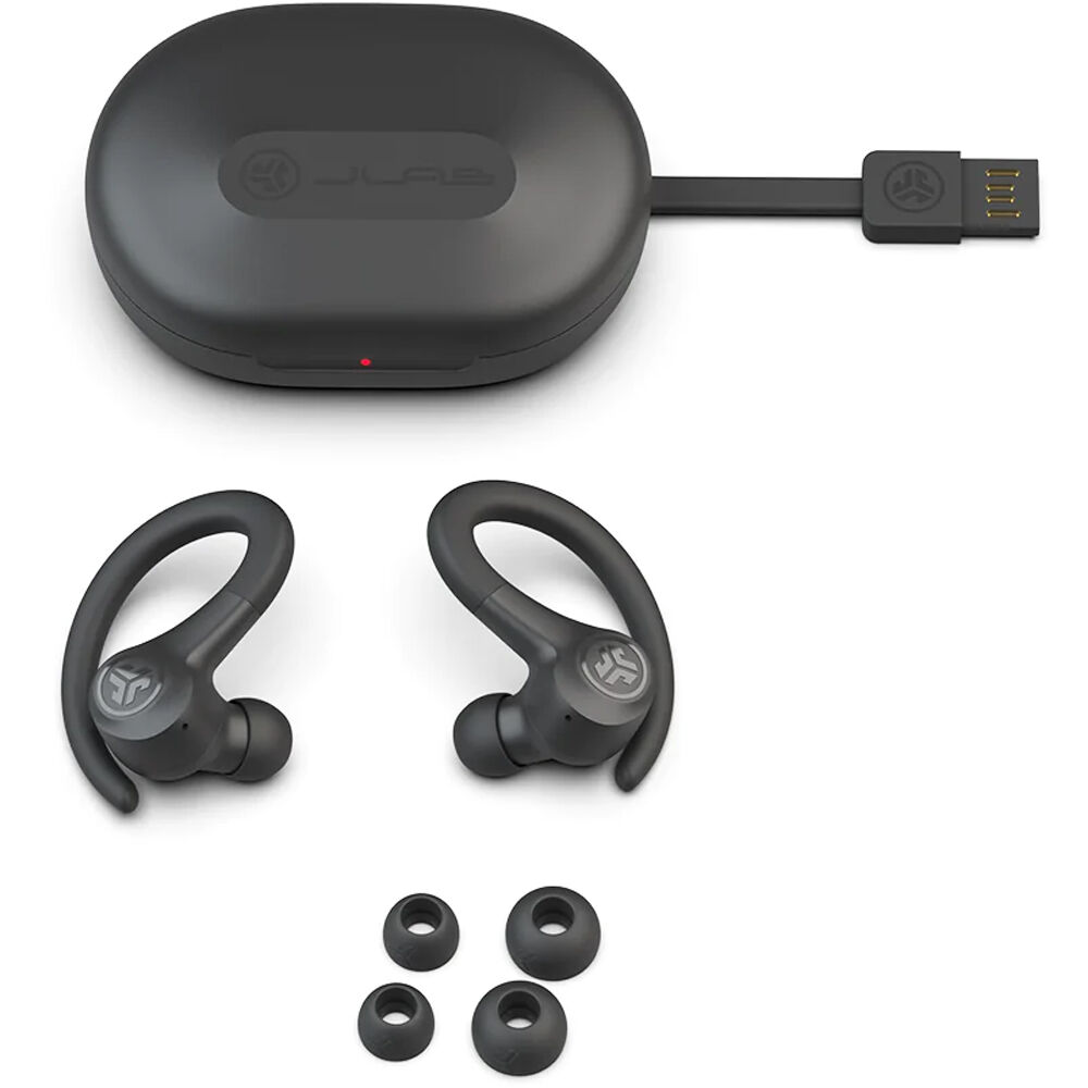 JLab Audio GO Air true wireless graphite sport earbuds with charging case — view 6