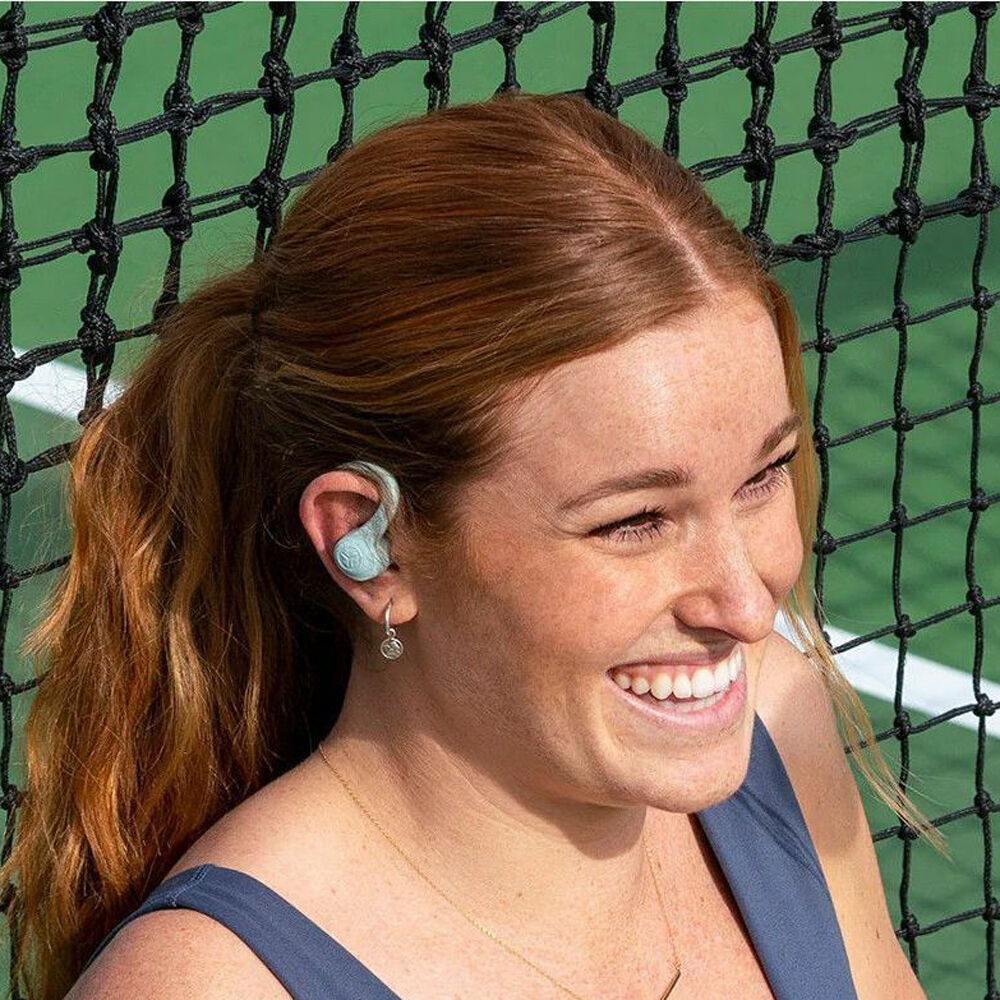 JLab GO Air Sport true wireless earbuds in blue, in-ear sport design — view 12