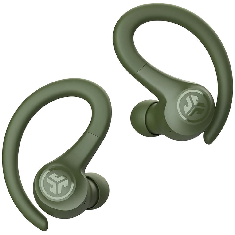 JLab Go Air Sport true wireless earbuds in green for active listening — view 2