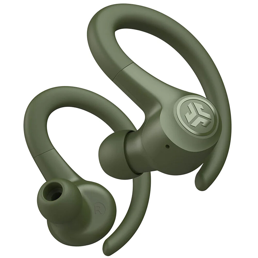 JLab Go Air Sport true wireless earbuds in green for active listening — view 4