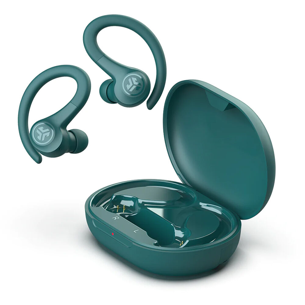 JLab GO Air Sport true wireless earbuds in teal, compact in-ear sport design — view 3